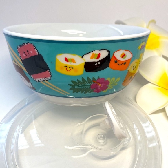 Bowl with lid  NWT!, microwaveable for lunch, food storage, Kawaii Asian design - Picture 2 of 16